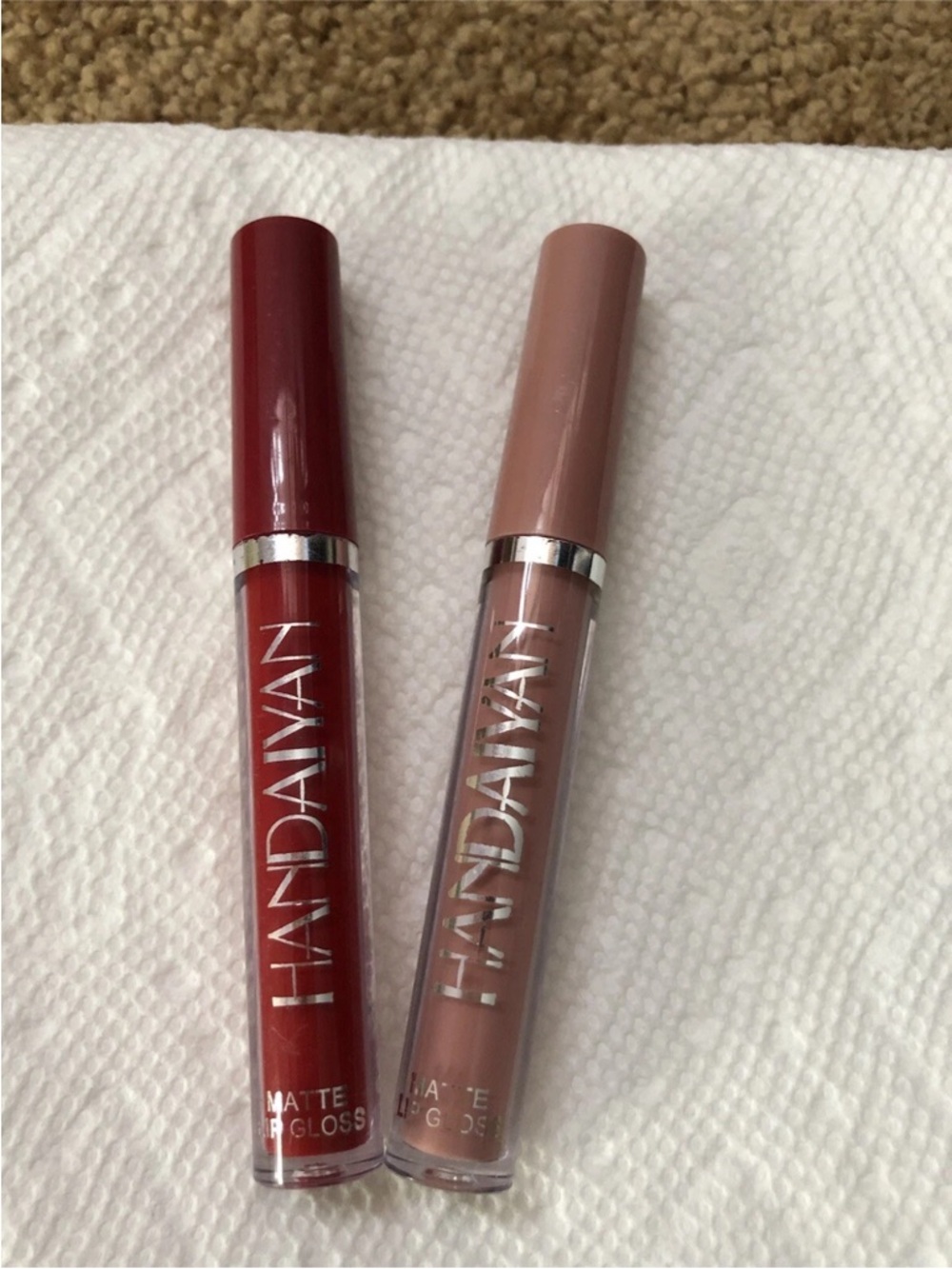Matte Lip Gloss Set - Red & Nude